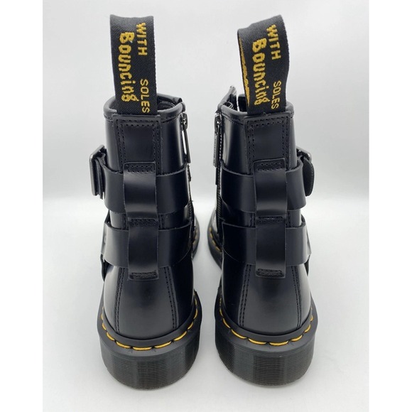 Dr Martens Cristofor Black Leather Harness Buckle Lace-up Boots Mens 7 Women's 8 - Picture 4 of 8